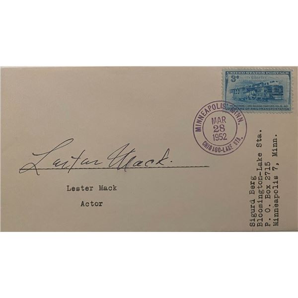 Lester Mack signed 1952 cover