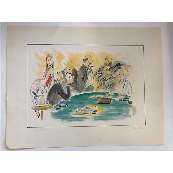 Piroska Kevesi Hand Signed Lithograph - Baccarat Millionaires - Monte Carlo Casino