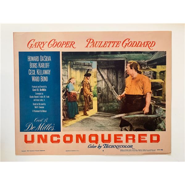 Unconquered  original 1955R vintage lobby card