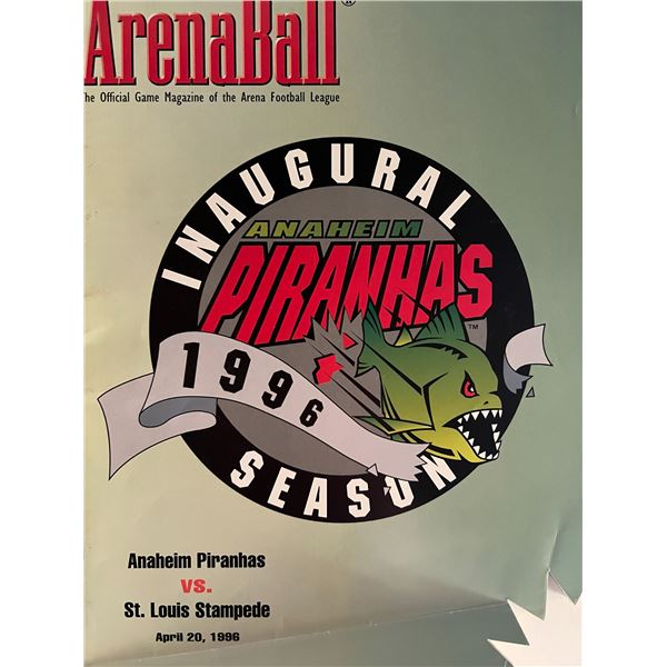 Anaheim Piranhas game magazine. Apr. 20, 1986