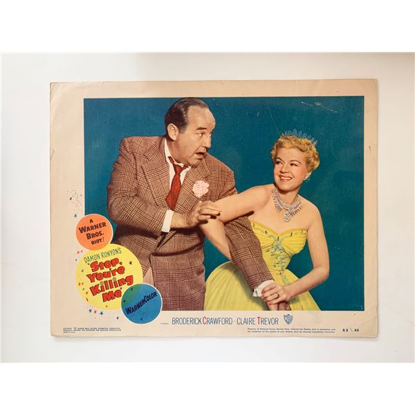 Stop, You're Killing Me  original 1953 vintage lobby card