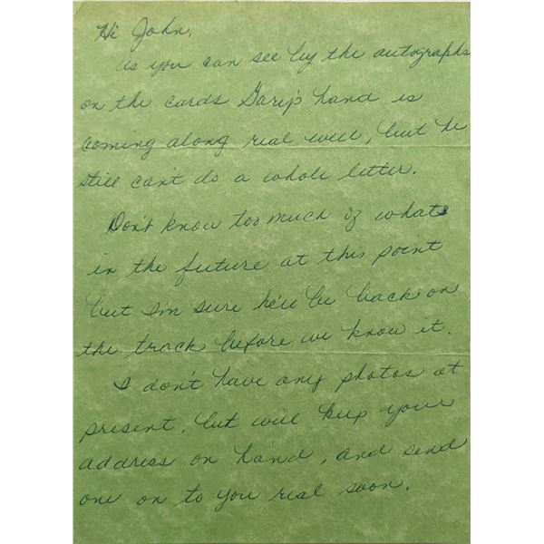 All In The Family Sally Struthers handwritten letter