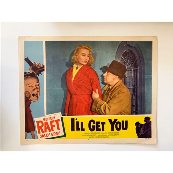 I'll Get You  original 1953 vintage lobby card