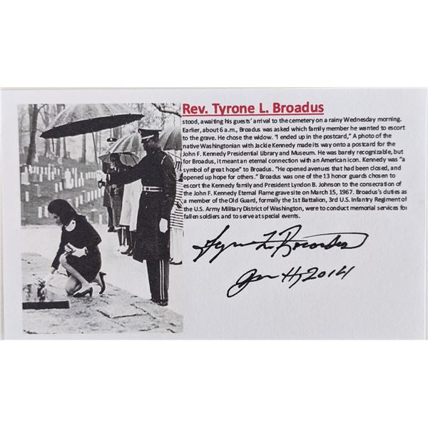 JFK Honor Guard Tyrone L Broadus signed card