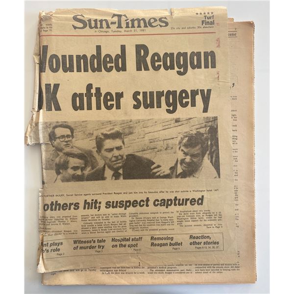 Reagan Shot Chicago Tribune Original 1981 Vintage Magazine