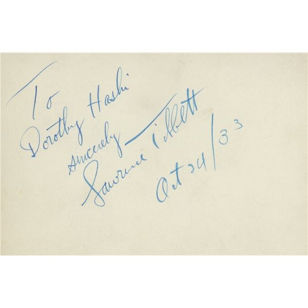 Lawrence Tibbett signed note