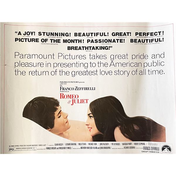 Romeo and Juliet 1968 vintage movie poster