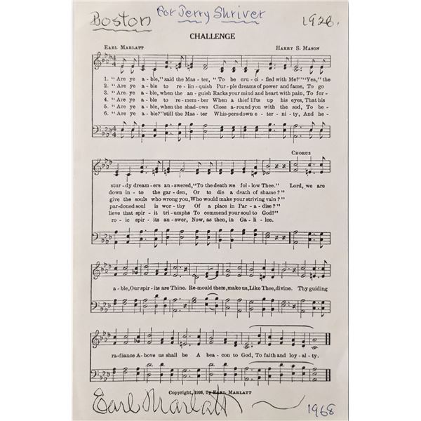 Earl Marlatt Challenge Sheet Music