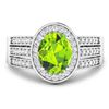 Image 3 : 14KT White Gold 1.6ctw Peridot and Diamond Ring