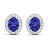 Image 1 : 14KT White Gold 2.18ctw Tanzanite and Diamond Earrings