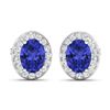 Image 2 : 14KT White Gold 2.18ctw Tanzanite and Diamond Earrings