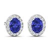 Image 3 : 14KT White Gold 2.18ctw Tanzanite and Diamond Earrings