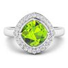 Image 3 : 14KT White Gold 2.02ctw Peridot and Diamond Ring