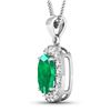 Image 2 : 14KT White Gold 2.5ctw Zambian Emerald and Diamond Pendant