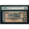 Image 1 : 1864 $10 T-68 Confederate PMG 63EPQ