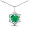 Image 1 : 14KT White Gold 1.8ctw Zambian Emerald and Diamond Pendant