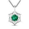 Image 2 : 14KT White Gold 1.8ctw Zambian Emerald and Diamond Pendant