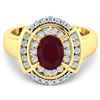 Image 2 : 14KT Yellow Gold 1.5ct Ruby and Diamond Ring