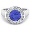 Image 2 : 14KT White Gold 2.02ct Tanzanite and Diamond Ring