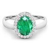 Image 1 : 14KT White Gold 1.53ct Zambian Emerald and Diamond Ring