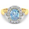 Image 2 : 14KT Yellow Gold 1.65ct Aquamarine and Diamond Ring