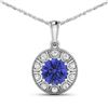 Image 1 : 14KT White Gold 2.02ctw Tanzanite and Diamond Pendant