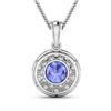 Image 2 : 14KT White Gold 2.02ctw Tanzanite and Diamond Pendant