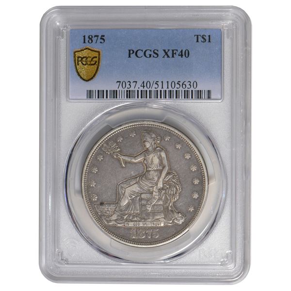 1875 $1 Trade Dollar PCGS XF40