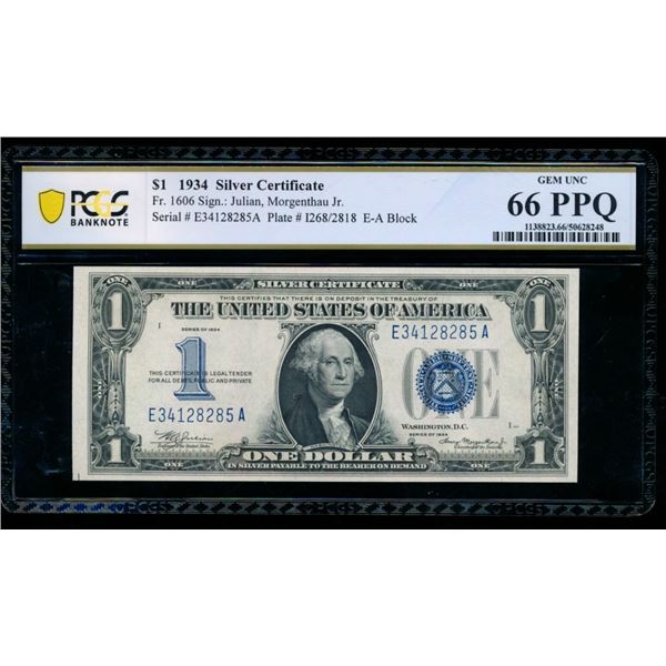 1934 $1 Silver Certificate PCGS 66PPQ