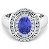 Image 2 : 14KT White Gold 1.09ct Tanzanite and Diamond Ring