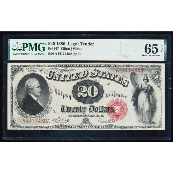 1880 $20 Legal Tender Note PMG 65EPQ