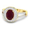 Image 2 : 14KT Yellow Gold 1.5ctw Ruby and Diamond Ring