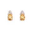 Image 1 : Plated Rhodium 2.06ctw Citrine and Diamond Earrings
