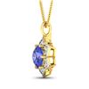 Image 3 : 14KT Yellow Gold 2.02ctw Tanzanite and Diamond Pendant