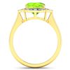Image 4 : 14KT Yellow Gold 2.02ctw Peridot and Diamond Ring