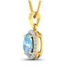 Image 2 : 14KT Yellow Gold 1.4ctw Aquamarine and Diamond Pendant