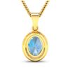 Image 3 : 14KT Yellow Gold 1.4ctw Aquamarine and Diamond Pendant