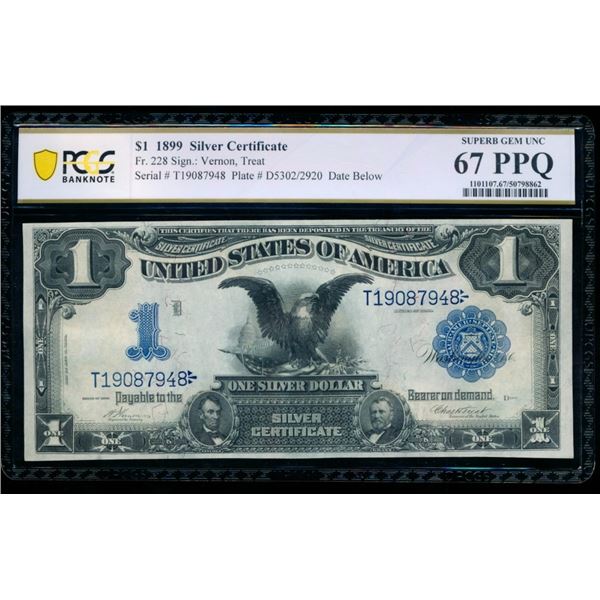 1899 $1 Black Eagle Silver Certificate PCGS 67PPQ