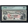 Image 1 : 1878 $10 Jackass Legal Tender Note PMG 64