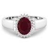 Image 3 : 14KT White Gold 1.5ct Ruby and Diamond Ring