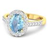 Image 2 : 14KT Yellow Gold 1.28ctw Aquamarine and Diamond Ring