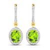 Image 1 : 14KT Yellow Gold 2.1ctw Peridot Topaz and Diamond Earrings