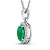 Image 2 : 14KT White Gold 1.65ctw Zambian Emerald and Diamond Pendant