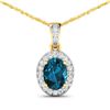 Image 1 : 14KT Yellow Gold 1.10ct London Blue Topaz and Diamond Pendant with Chain