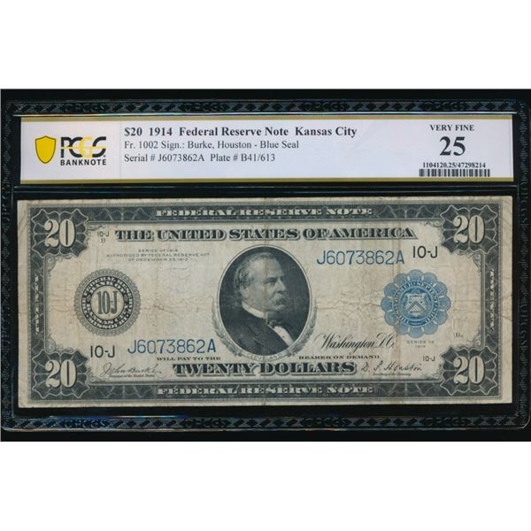1914 $20 Kansas City FRN PCGS 25