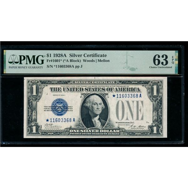 1928A $1 STAR Silver Certificate PMG 63EPQ