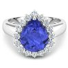 Image 2 : 14KT White Gold 2.97ct Tanzanite and Diamond Ring