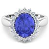 Image 3 : 14KT White Gold 3.43ctw Tanzanite and Diamond Ring