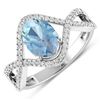 Image 1 : 14KT White Gold 0.96ctw Aquamarine and Diamond Ring