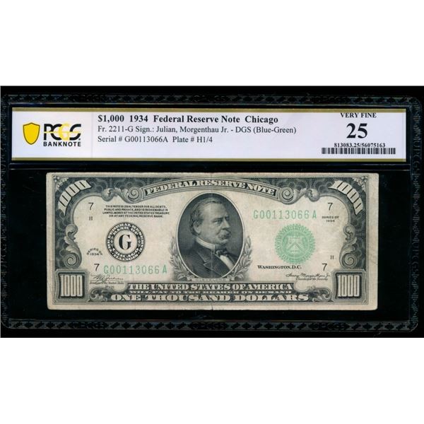 1934 $1000 Chicago FRN PCGS 25